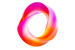 Colorful twisted shape with smooth gradient and transparent background png