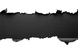 Torn black paper with a rough edge and transparent background png