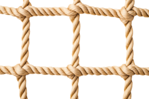 Rope net with intricate knots displayed against a clear background png