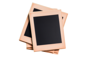 Stacked empty photo frames with a transparent background png