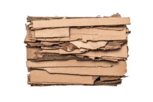 Cardboard pieces stacked in disarray for recycling or craft projects png