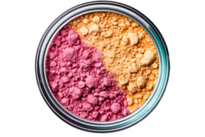 Colorful powder display in transparent container for creative projects png