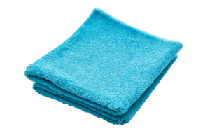 Soft blue towel folded on a transparent background for various uses png