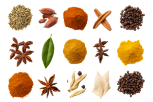 Discover diverse spices on a clear background for cooking png