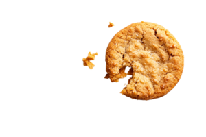 Delicious cookie with a bite taken out on a transparent background png