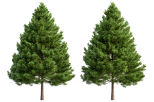 Lush green pine trees with dense foliage on a transparent background png