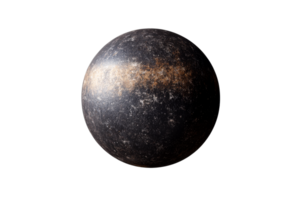 Dark textured planet with a smooth surface against a clear background png