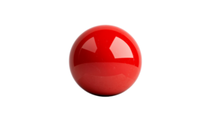 Glossy red sphere with a reflective surface under clean background png