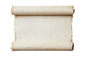Blank scroll resting on a transparent background ready for text png