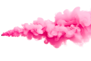 Colorful pink smoke effect with transparency for digital use png