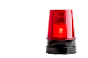 Red emergency light on transparent background for alert signaling png