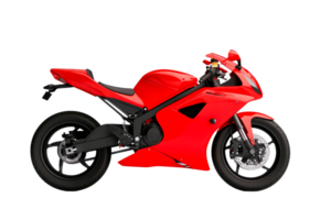 Stylish red motorcycle with sleek design and modern features png