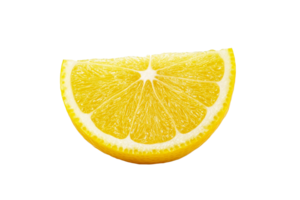 Fresh lemon slice with vibrant color on transparent background png