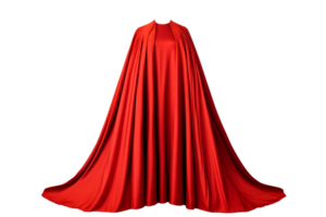 Dramatic red cape draped on a transparent background png