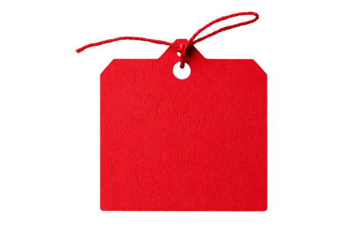 röd rektangulär märka med sträng på en transparent bakgrund png