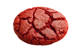 Delicious red velvet cookie with a cracked surface png