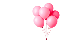 Bright pink balloons floating above a clean surface png