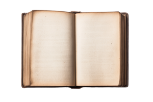 Open book with blank pages resting on a flat surface png