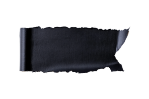 Torn black paper strip with transparent background for creative use png