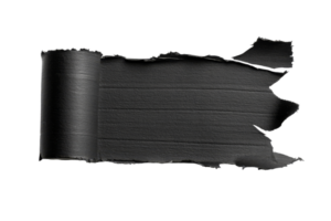 Torn black paper with a textured surface on transparent background png