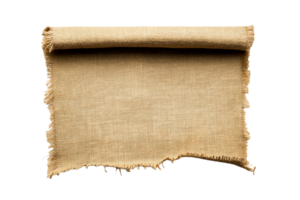 Burlap fabric rolled on a transparent background png