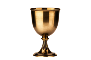 Polished golden goblet on a transparent background png