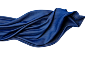 Soft blue fabric draped elegantly on a transparent background png
