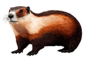 Marmot standing on transparent background showcasing its fur patterns png