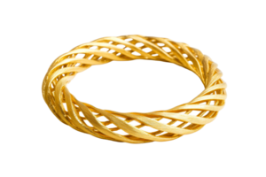 Elegant gold twisted bracelet with a transparent background png