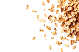 Scattered golden oats on a transparent background for culinary use png