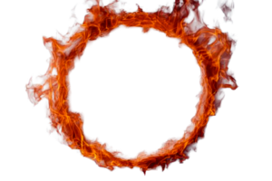 Vibrant flame circle with transparent background for creative use png