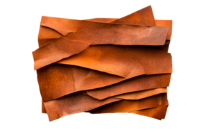 Texture of layered brown paper with transparent background png
