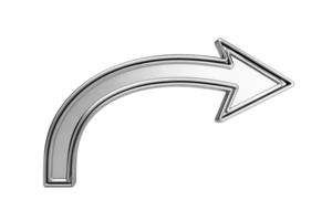 Curved right arrow design on a transparent background for various uses png