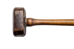 Classic wooden mallet on a transparent background for various uses png