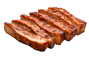 Delicious grilled beef brisket slices on transparent background png