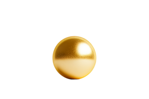 Shiny golden sphere with a smooth surface on a clear background png