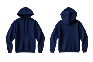 Classic navy blue hoodie design with a transparent background png