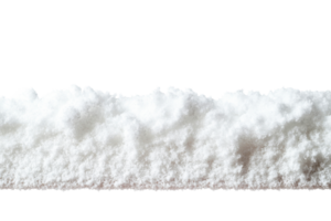 Fine white sugar with a soft texture on a transparent background png