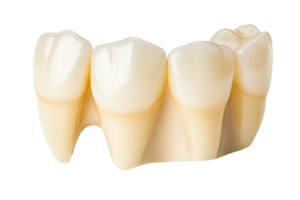 Realistic tooth design crown on transparent background png
