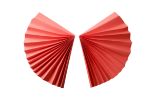 Unique red paper fan design with a transparent background png