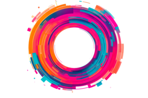 Colorful abstract circular design with vibrant patterns and shapes png