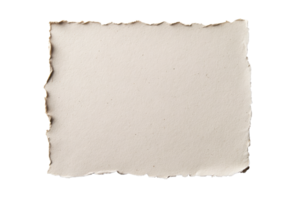 Torn paper parchment square shape, distressed edges, empty space, cut out transparent png