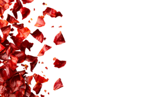 Dried chili flakes, spice, red pepper pieces, texture, ingredient, cut out transparent png
