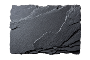 Square dark grey rock background with cracks and layers, cut out transparent png