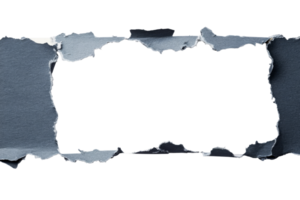 Torn paper frame, textured background, ragged edges, abstract design, cut out transparent png