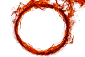 Fiery Abstract Circle Design with Burning Red Patterns, cut out transparent png