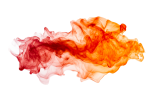 Abstract fiery cloud of smoke with smooth flowing forms, cut out transparent png