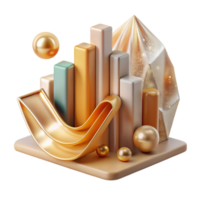 elegant classic Abstract Data Visualization Graph Transparent for Business Analytics detailed png