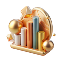 dramatic traditional Abstract Data Visualization Graph Transparent for Business Analytics high quality png