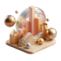 serene vintage Abstract Data Visualization Graph Transparent for Business Analytics authentic png